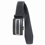 Customer Leather Belts Accessories Ratchet Belt with Black Rectangle Two Tone Buckle