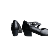 Dorking Heels Dorking Women's Dora Mary Jane Pumps- Negro Dust Plomo