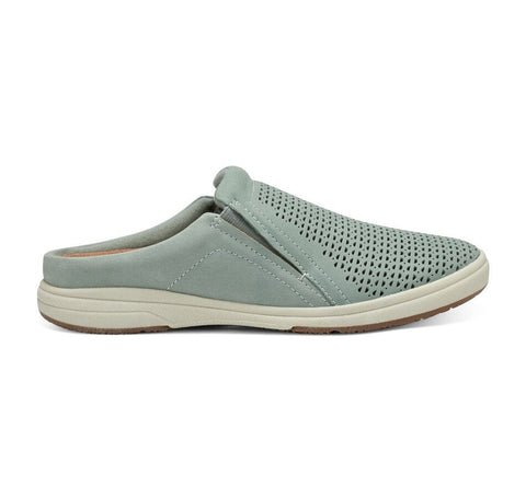 Earth Lifestyle Slip-On Sneakers Earth Women's Emilia Slip On Mules- Dust Green Nubuck