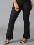 Elissia Apparel & Accessories Small / Black Fringed Pants