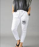 Elissia Pants Small / White Pant With a Bling Eye