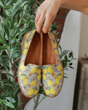 Everly Slip-Ons & Loafers Everly Women's Frida 01 Patterned Mules- Lemon Leather
