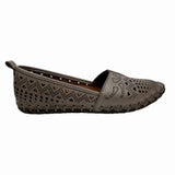 Everly Slip-Ons & Loafers Grey Leather / 35 EU / B (Medium) Everly Womens Luna-03 Slip Ons -Grey Leather