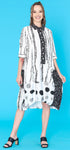 Fashion Concept Dresses Small Balloon Black and White Collared Dress