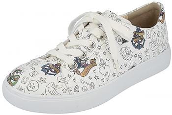 Finn Comfort Lifestyle Sneakers Wide / White / 3 UK Finn Comfort Women's El Paso Sneakers- Graffiti Weiss