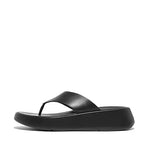 Fitflop Sandals 5 / Black / B (Medium) Fitflop Womens F-Mode Flatform Luxe Toe-Post Sandals- All Black