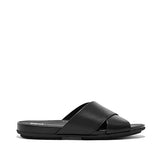Fitflop Sandals 5 / Black / B (Medium) Fitflop Womens Gracie Cross Slides - All Black