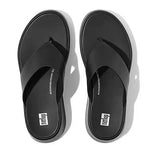 Fitflop Sandals Fitflop Womens F-Mode Flatform Luxe Toe-Post Sandals- All Black