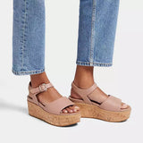 FitFlop Summer Sandals Eloise Cork-Wrap Leather - Beige