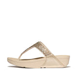 FitFlop Thong Sandals FitFlop Women's Lulu Crystal Mix Metallic Flip Flops- Platino