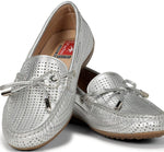 Fluchos Slip-Ons & Loafers 35 EU / M (Medium) / Silver Fluchos Womens Bruni Loafer - Metallic White