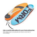 Form Insoles - Supportive Form Unisex Memory Foam Anti Fatigue Cushioning- Blue/Orange