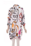 FunSport Apparel & Accessories Small Faces Button Up Tunic In Multi Print