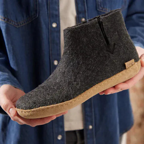 Glerups Slipper Boots Glerups Low Boot Slippers- Charcoal