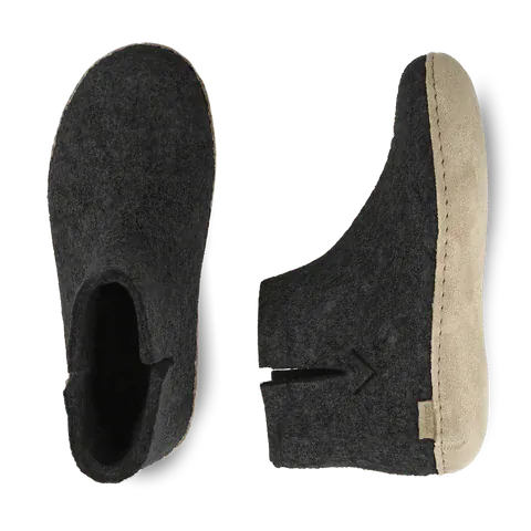 Glerups Slipper Boots Glerups Low Boot Slippers- Charcoal