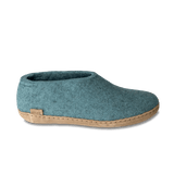 Glerups Slippers - Closed Heel 36 EU / Blue / M Glerups Unisex Shoe Slippers (Leather Sole) - North Sea