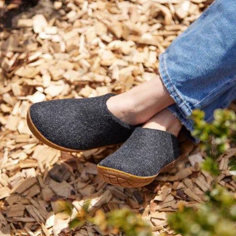 Glerups Slippers - Closed Heel Glerups Rubber Sole Shoe Slippers- Charcoal