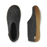 Glerups Slippers - Closed Heel Glerups Rubber Sole Shoe Slippers- Charcoal
