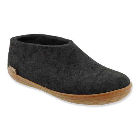 Glerups Slippers - Closed Heel Glerups Rubber Sole Shoe Slippers- Charcoal