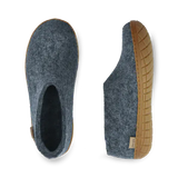 Glerups Slippers - Closed Heel Glerups Rubber Sole Shoe Slippers- Denim Blue