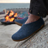 Glerups Slippers - Closed Heel Glerups Rubber Sole Shoe Slippers- Denim Blue