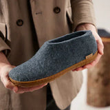Glerups Slippers - Closed Heel Glerups Rubber Sole Shoe Slippers- Denim Blue