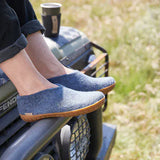 Glerups Slippers - Closed Heel Glerups Rubber Sole Shoe Slippers- Denim Blue