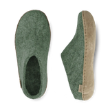 Glerups Slippers Glerups Open Heel Slippers- Moss Green