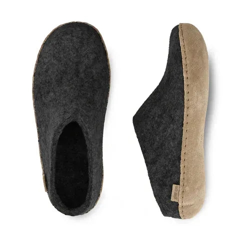 Glerups Slippers - Open Heel Glerups Open Heel Slippers- Charcoal