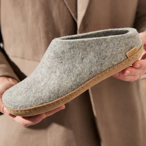 Glerups Slippers - Open Heel Glerups Open Heel Slippers- Grey