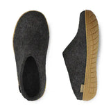 Glerups Slippers - Open Heel Glerups Rubber Sole Open Heel Slippers- Charcoal