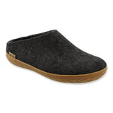 Glerups Slippers - Open Heel Glerups Rubber Sole Open Heel Slippers- Charcoal
