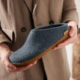Glerups Slippers - Open Heel Glerups Rubber Sole Open Heel Slippers- Denim