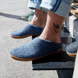 Glerups Slippers - Open Heel Glerups Rubber Sole Open Heel Slippers- Denim