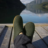 Glerups Slippers - Open Heel Glerups Rubber Sole Open Heel Slippers- Forest