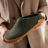 Glerups Slippers - Open Heel Glerups Rubber Sole Open Heel Slippers- Forest