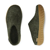 Glerups Slippers - Open Heel Glerups Rubber Sole Open Heel Slippers- Forest