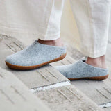 Glerups Slippers - Open Heel Glerups Rubber Sole Open Heel Slippers- Grey