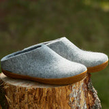 Glerups Slippers - Open Heel Glerups Rubber Sole Open Heel Slippers- Grey
