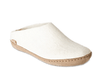 Glerups Slippers - Open Heel Glerups Unisex Open Heel Slippers (Leather Sole) - White