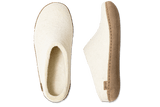 Glerups Slippers - Open Heel Glerups Unisex Open Heel Slippers (Leather Sole) - White