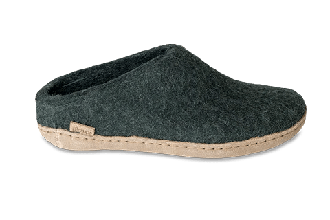 Glerups Slippers - Open Heel Medium / Green / 35 EU Glerups Open Heel Slippers - Forest