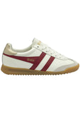 Gola Lifestyle Sneakers Gola Women's Torpedo Leather Lifestyle Sneakers- Off White/ Deep Red/ Gold