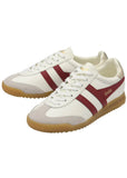 Gola Lifestyle Sneakers Gola Women's Torpedo Leather Lifestyle Sneakers- Off White/ Deep Red/ Gold