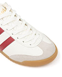 Gola Lifestyle Sneakers Gola Women's Torpedo Leather Lifestyle Sneakers- Off White/ Deep Red/ Gold