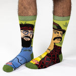 Good Luck Sock Socks Apollo Mission Patches / US 8-13 Good Luck Sock Mens Socks - Cheech & Chong Portraits