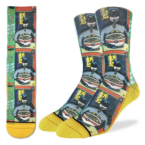 Good Luck Sock Socks Yellow / US 8-13 Good Luck Sock Active Fit Mens Socks - Batman and Ramen