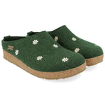 Haflinger Slippers - Open Heel Green / 35 EU / M Haflinger Unisex Grizzly Slippers - Margherita Green