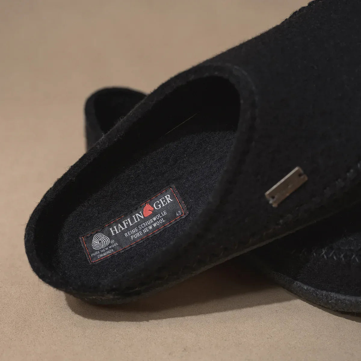 Haflinger Slippers - Open Heel Haflinger Unisex Fletcher Slippers- Black