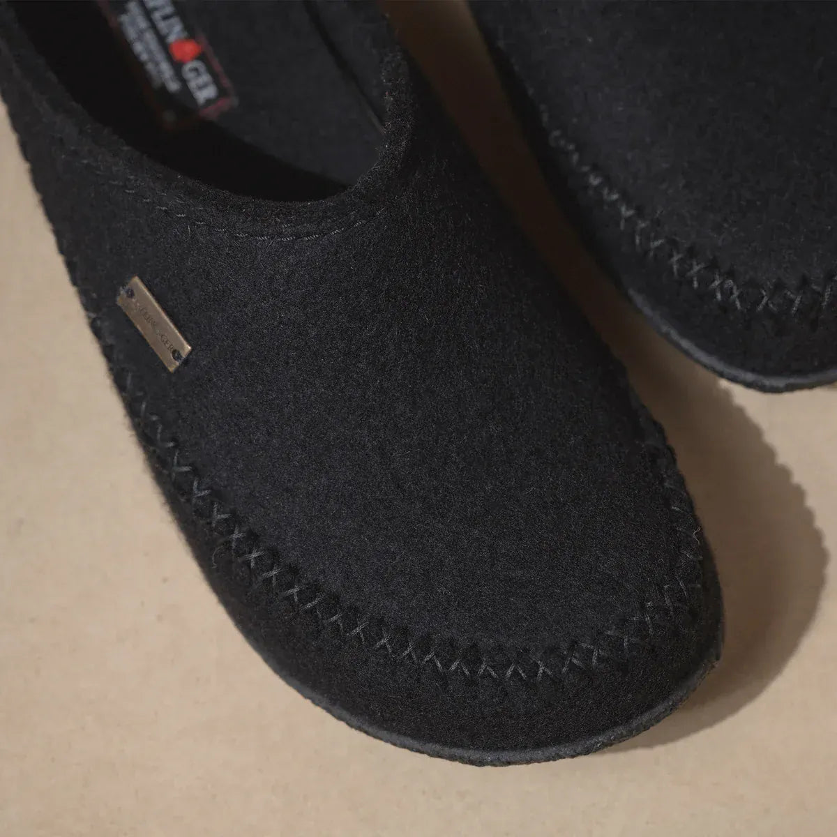 Haflinger Slippers - Open Heel Haflinger Unisex Fletcher Slippers- Black